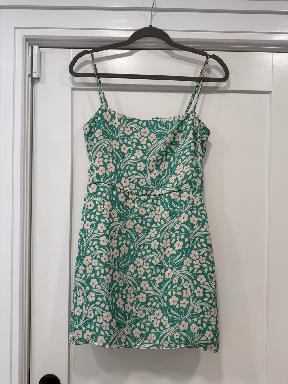 RESA Green & Pink Floral Spaghetti-Strap Mini Dress
